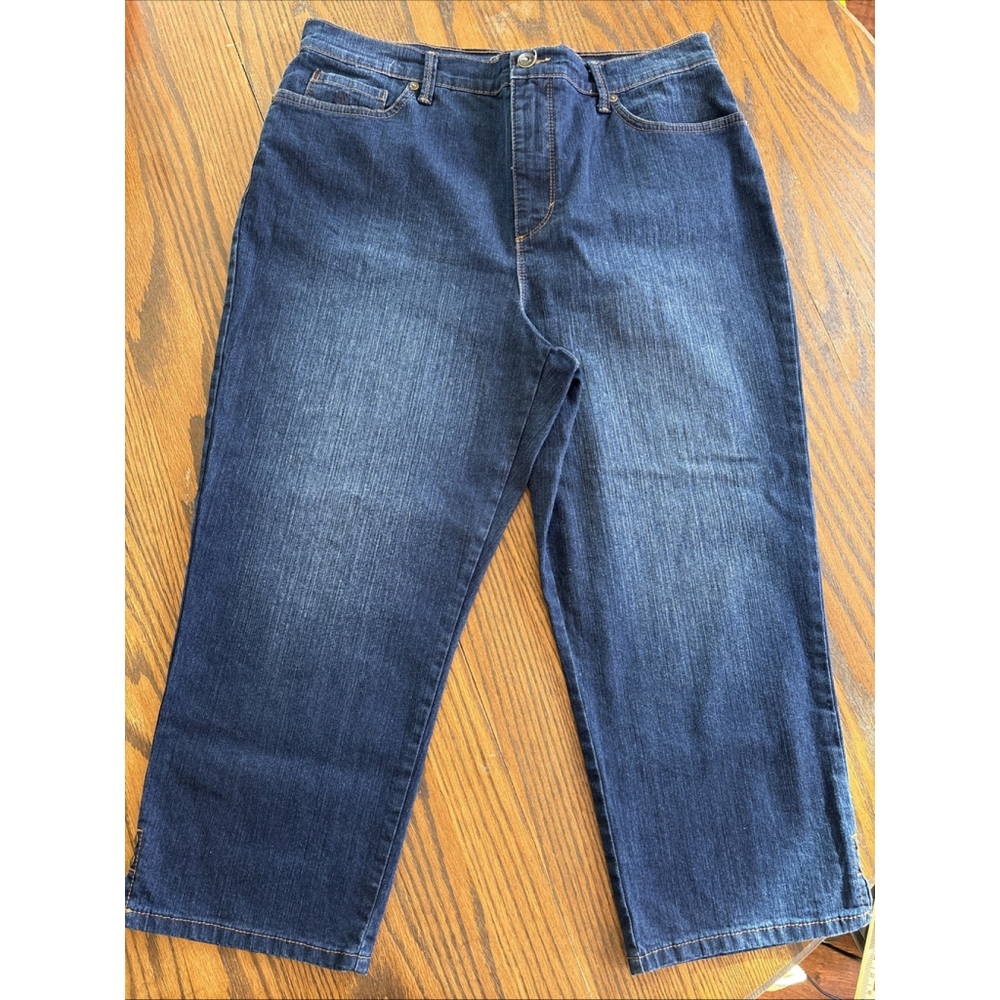 Gloria Vanderbilt Jeans Amanda Capri Womens 12 Blue Stretch Denim